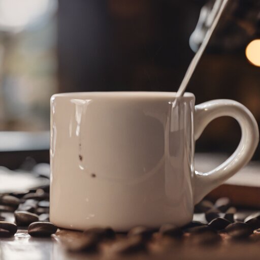 Ceramic mug upside down with a roasting curve being engraved into its base